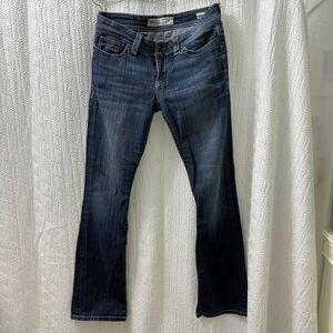 BKE Payton Jeans Womens 27L Straight Leg Distressed Stretch Blue Medium Wash